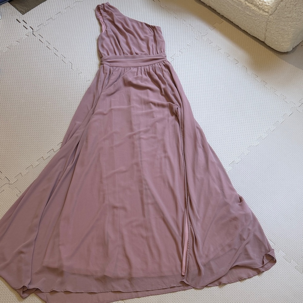 Tobi bridesmaid One-Shoulder Mauve Evening Gown